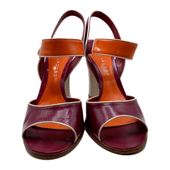 Marc Jacobs Magenta Pink Orange White Piping Heeled Sandal European 36.5… - Picture 2 of 14